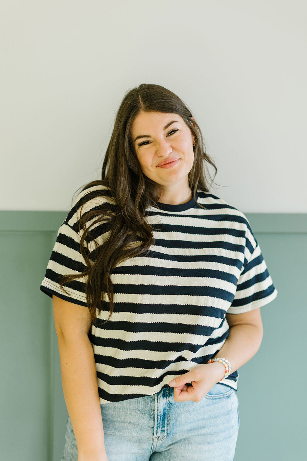 Max Stripe Tee in Navy