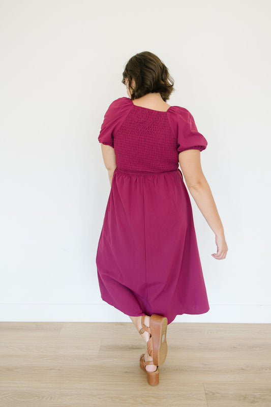 *Beren Smocked Dress in Berry - Lettie Boutique