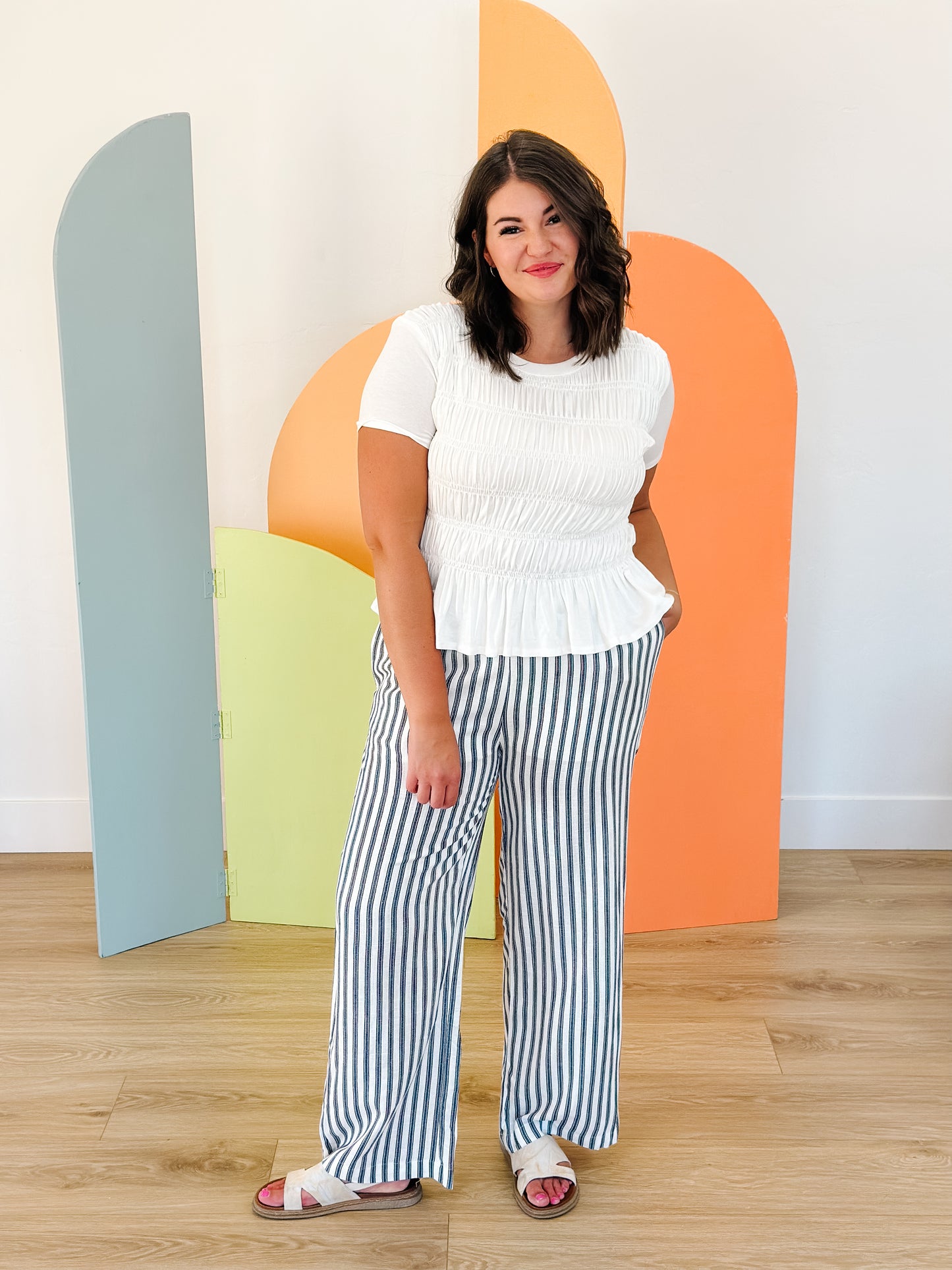 Marla Ruched Top in White