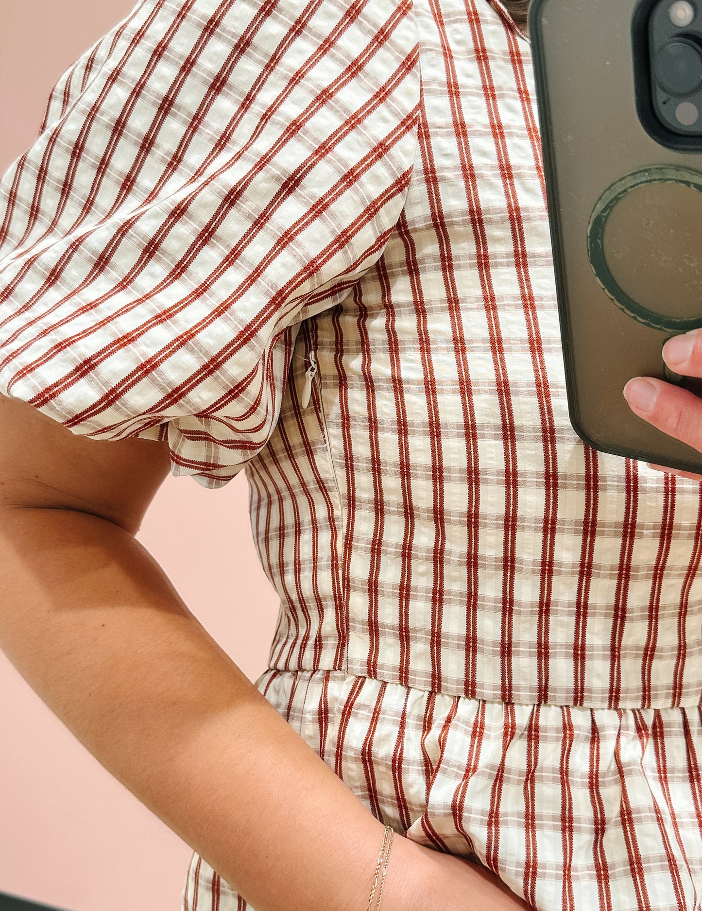Aubrey Plaid Peplum Blouse