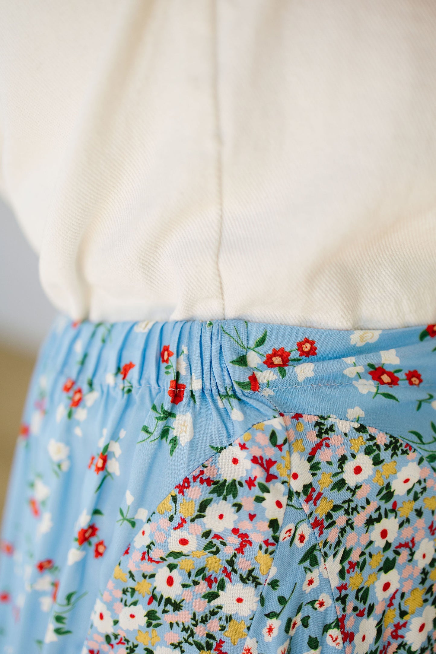 Wren Floral Skirt in Sky Blue - Lettie Boutique