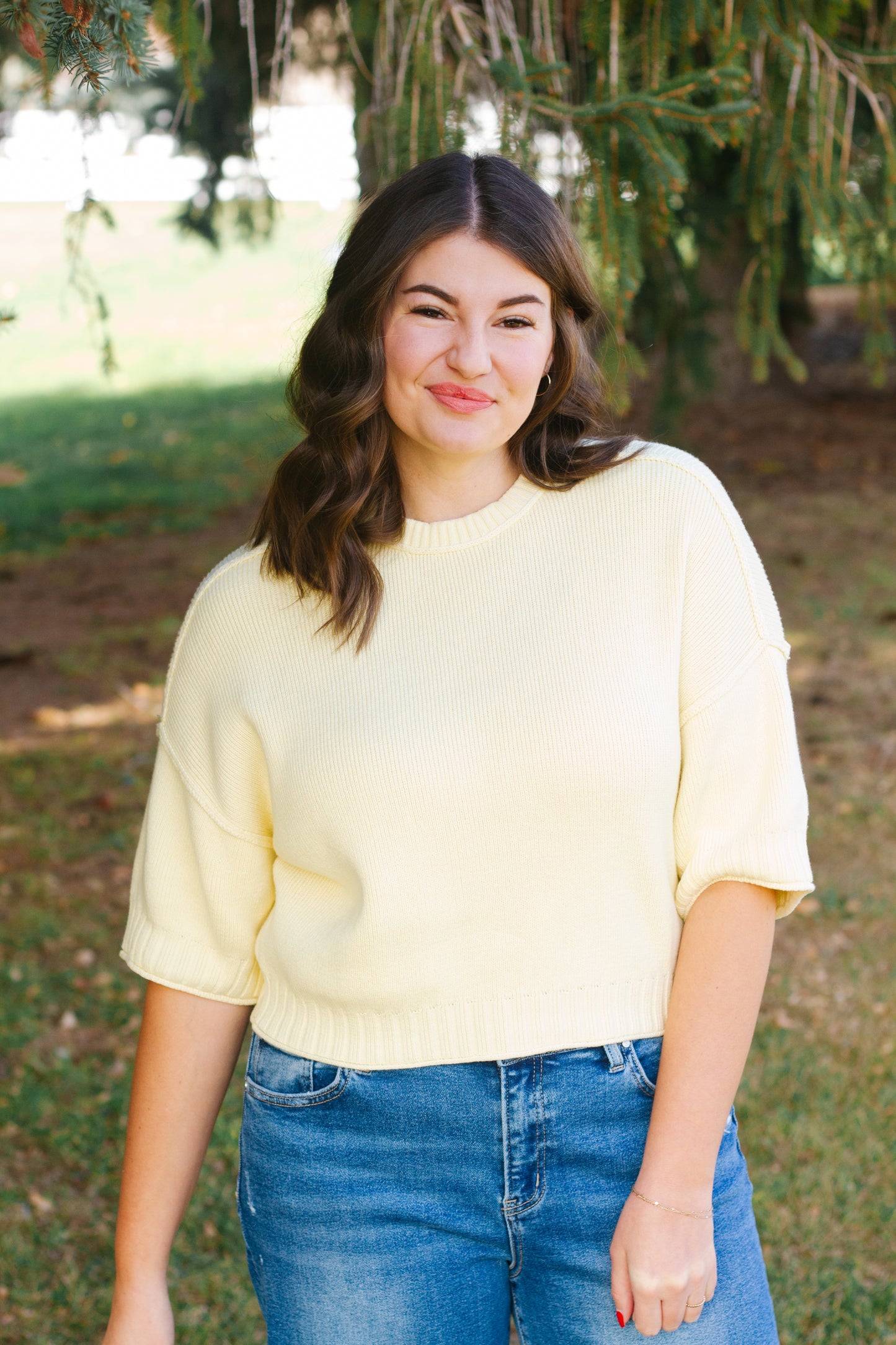 Shine Knit Sweater in Butter