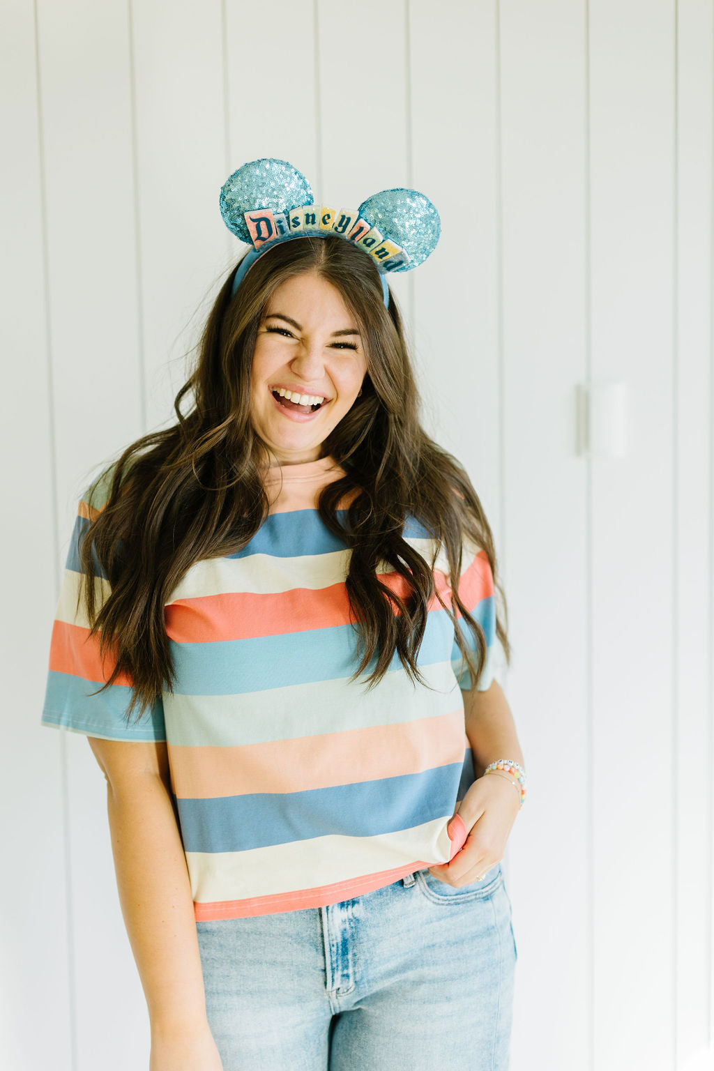 Storia Striped Tee in Coral