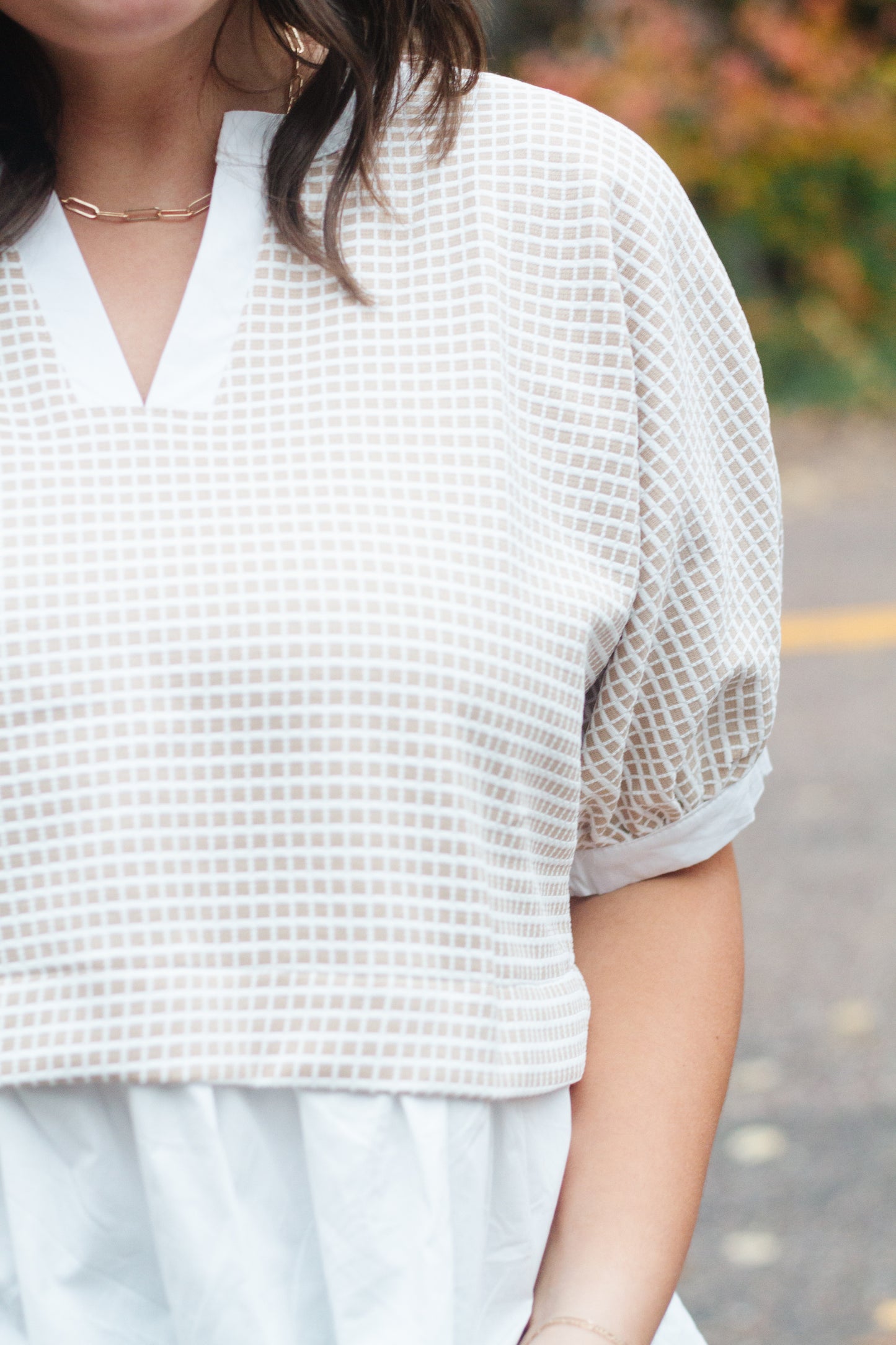Camila Check Knit Top