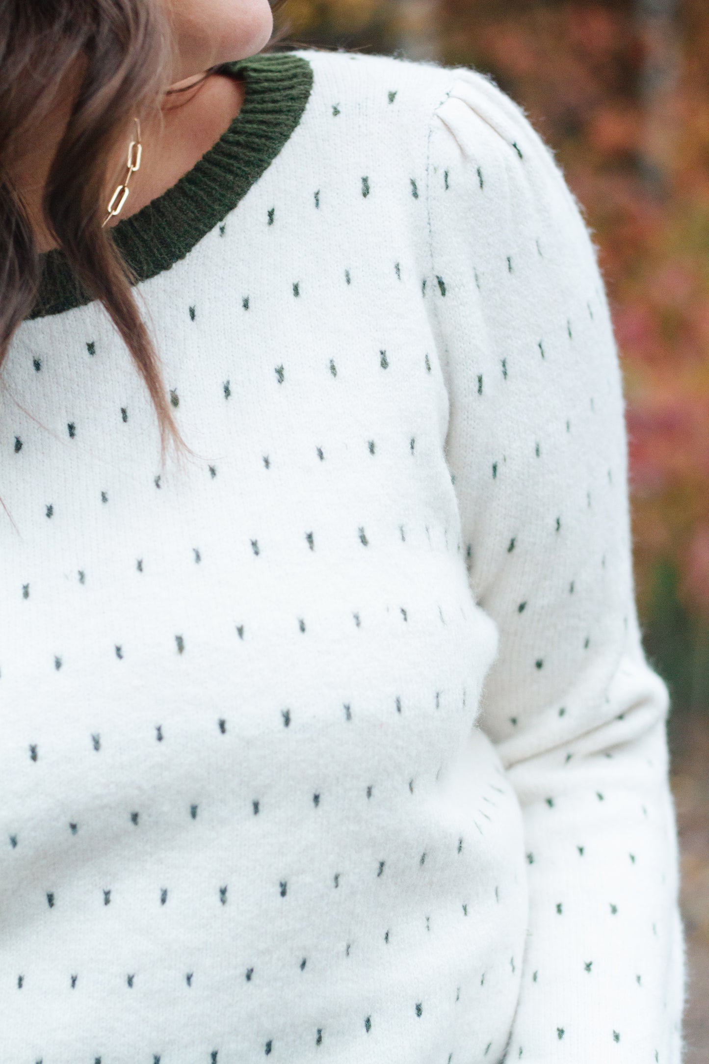 Vivian Geometric Sweater in Olive