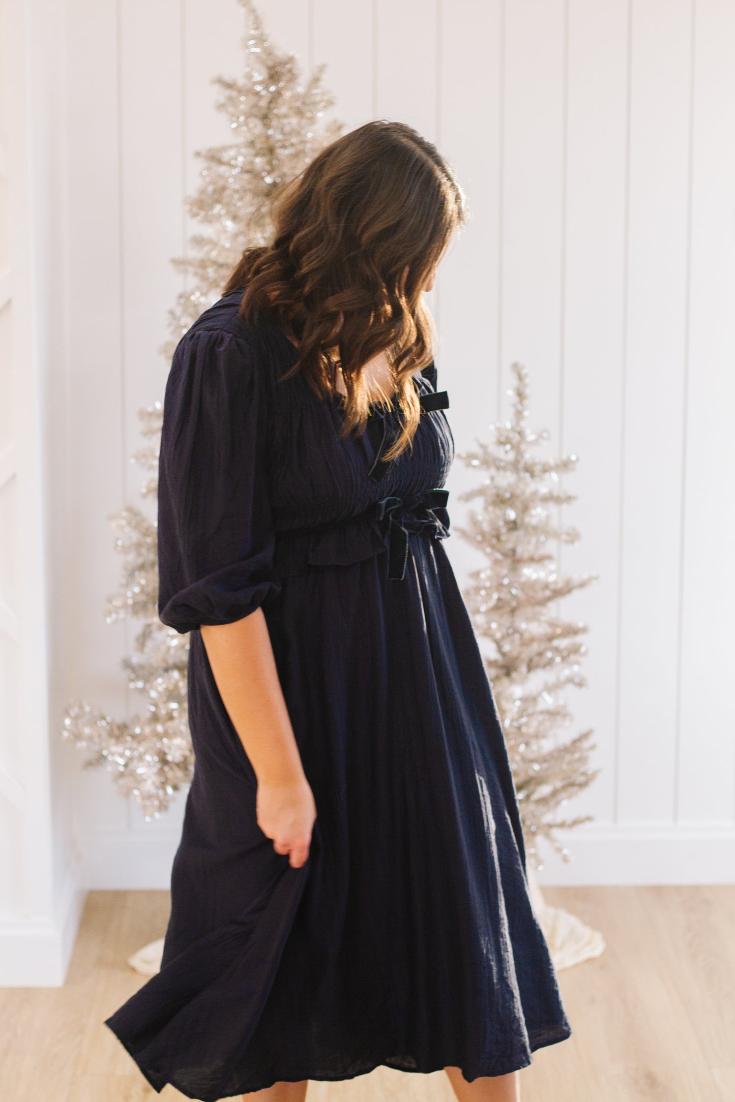 Aisla Midi Dress in Navy