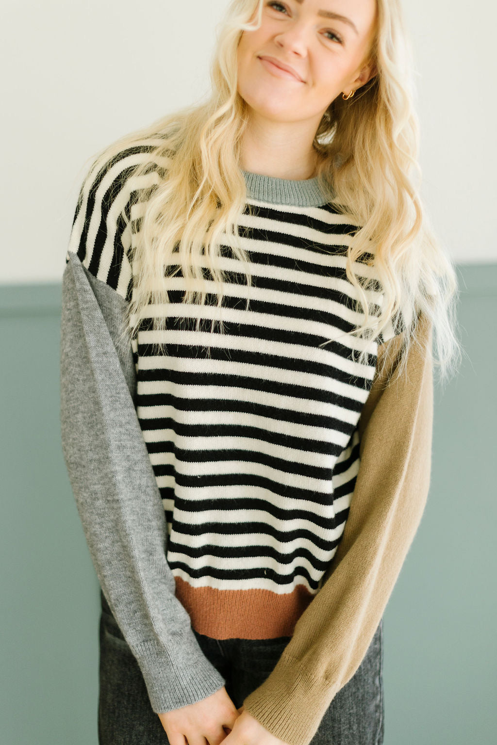 GiGi Colorblock Striped Pullover