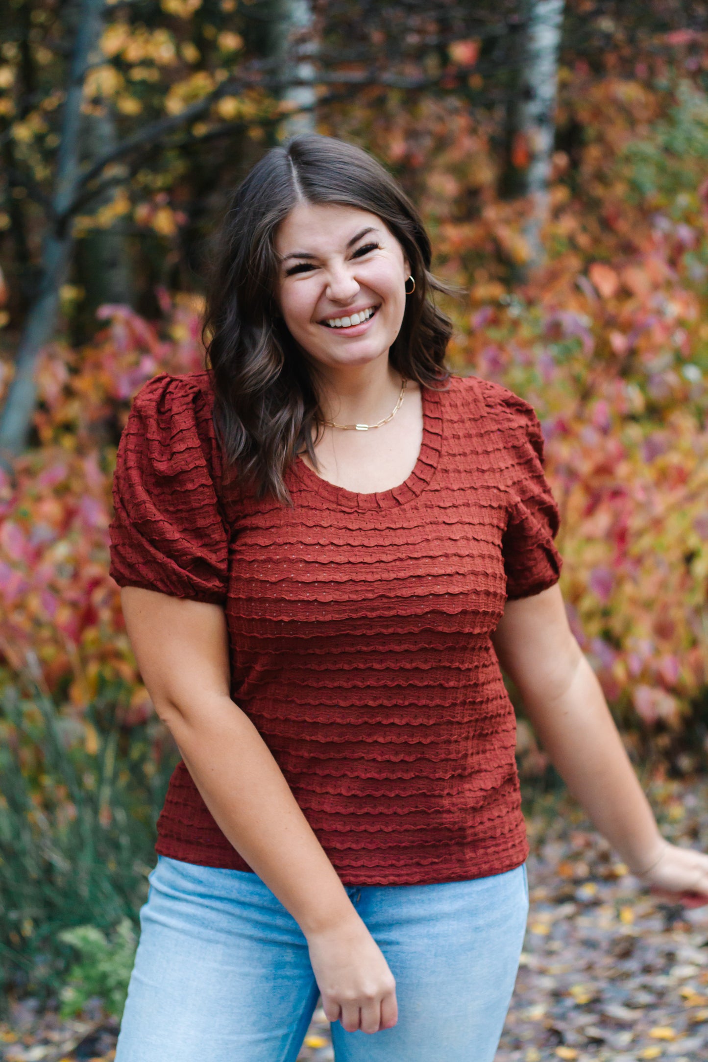 Hadley Puff Sleeve Top in Sienna