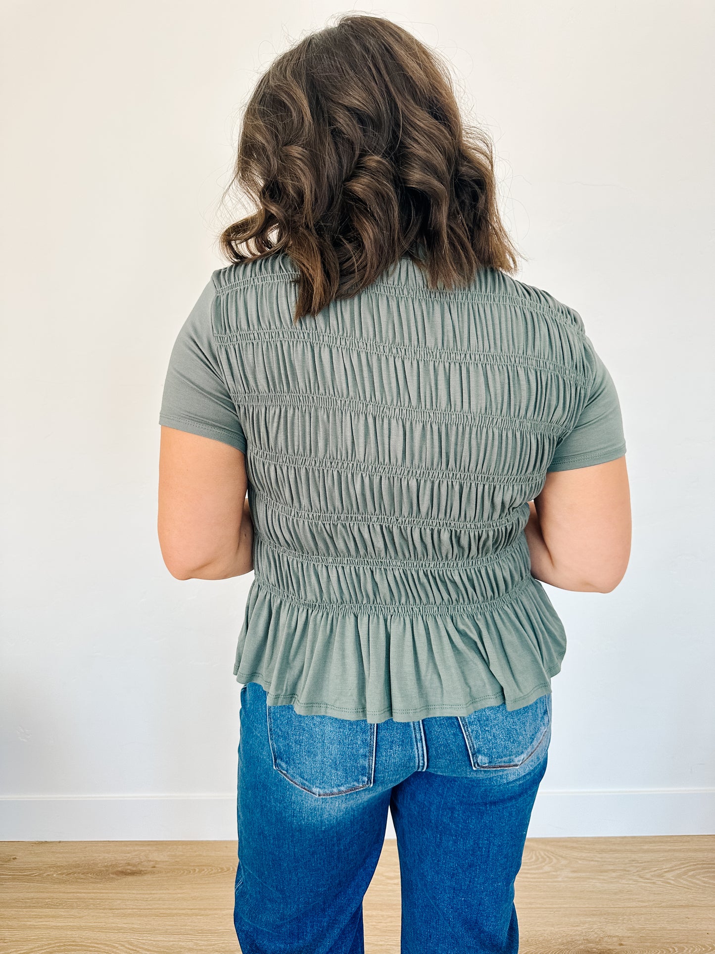 Marla Ruched Top in Olive