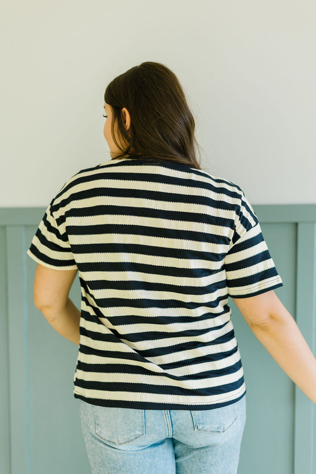 Max Stripe Tee in Navy