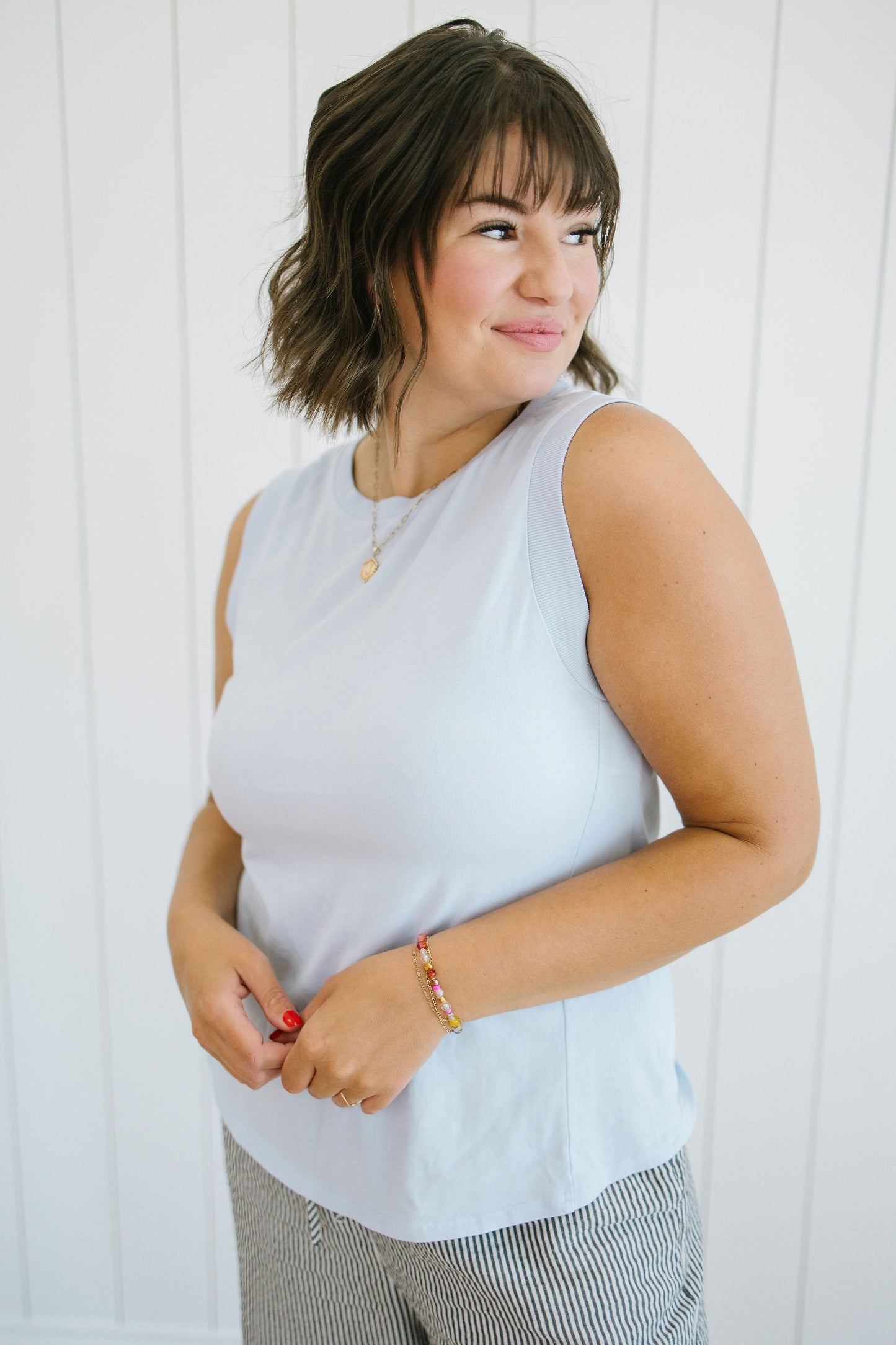 +Brynn Tank Top in Light Blue - Lettie Boutique