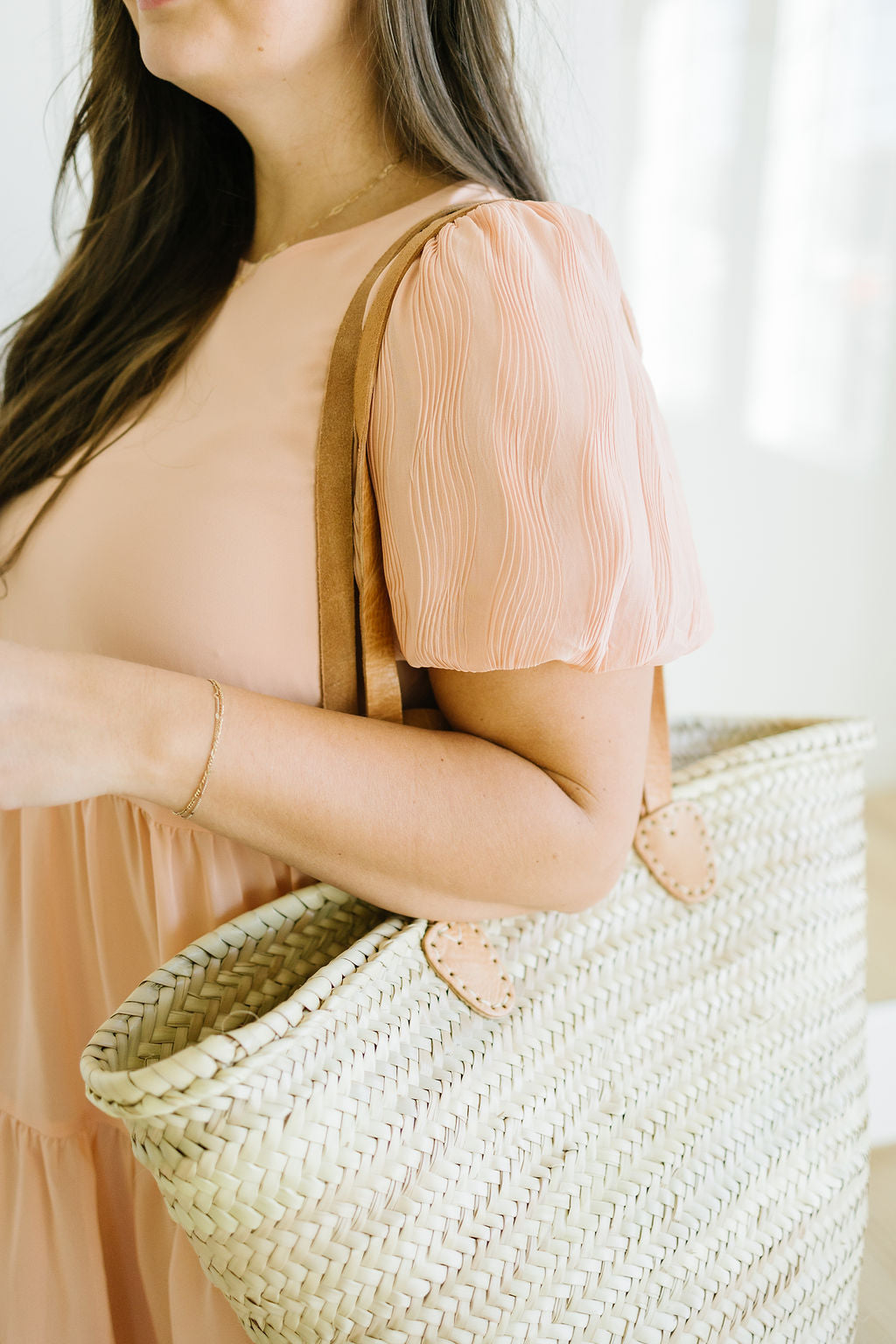 Kirsten Tiered Dress in Peach