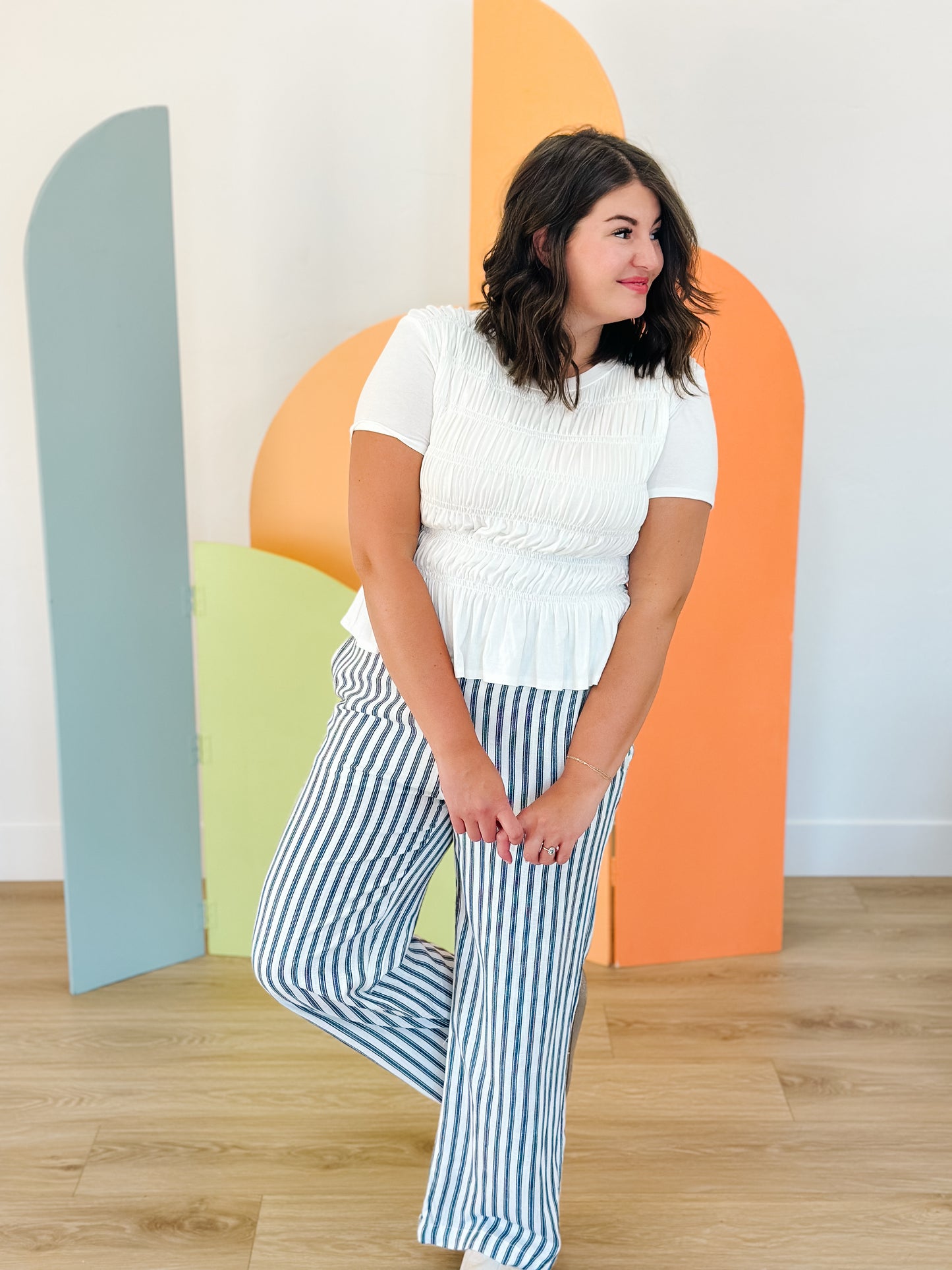 Marla Ruched Top in White