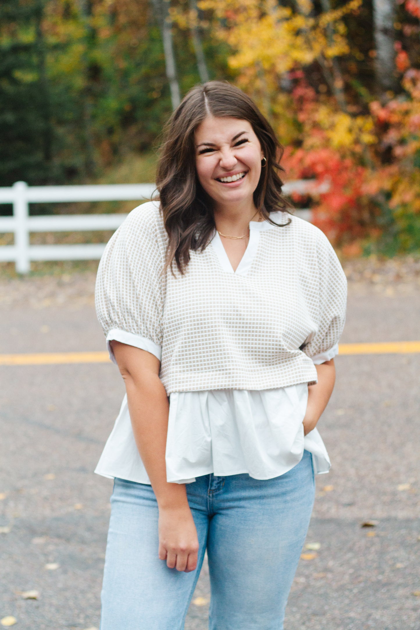 Camila Check Knit Top