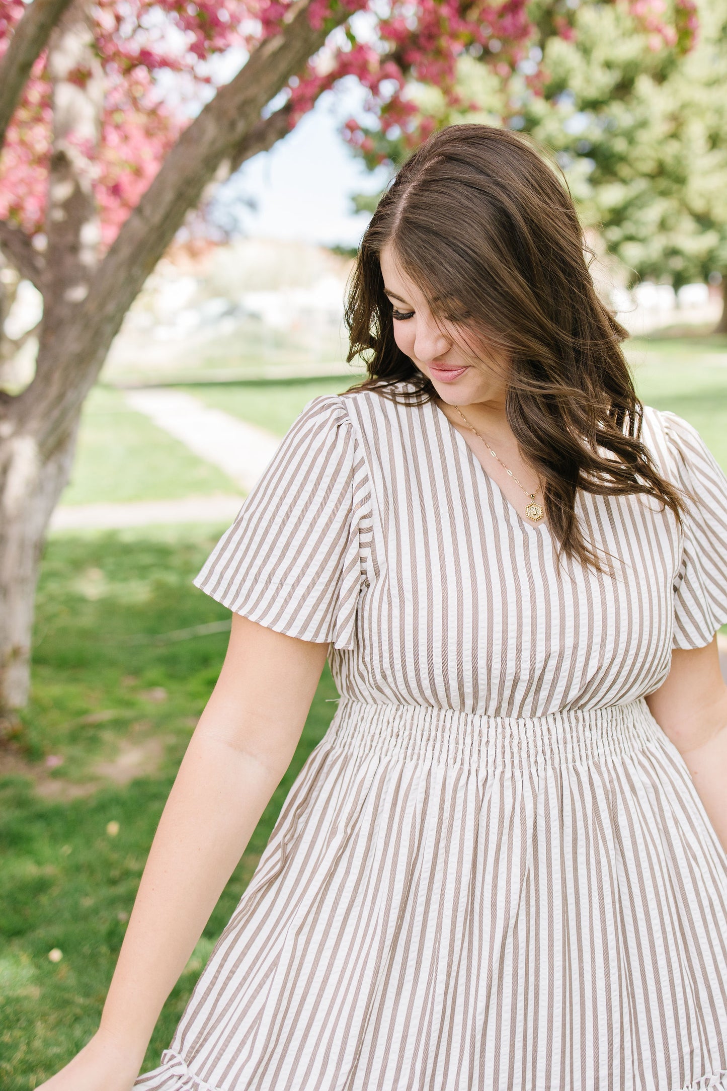 Eden Maxi Dress in Birch Stripe - Lettie Boutique