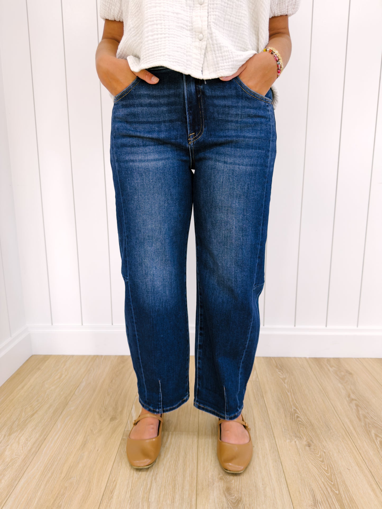 McCarthy Barrel Jeans Dark Wash - Lettie Boutique