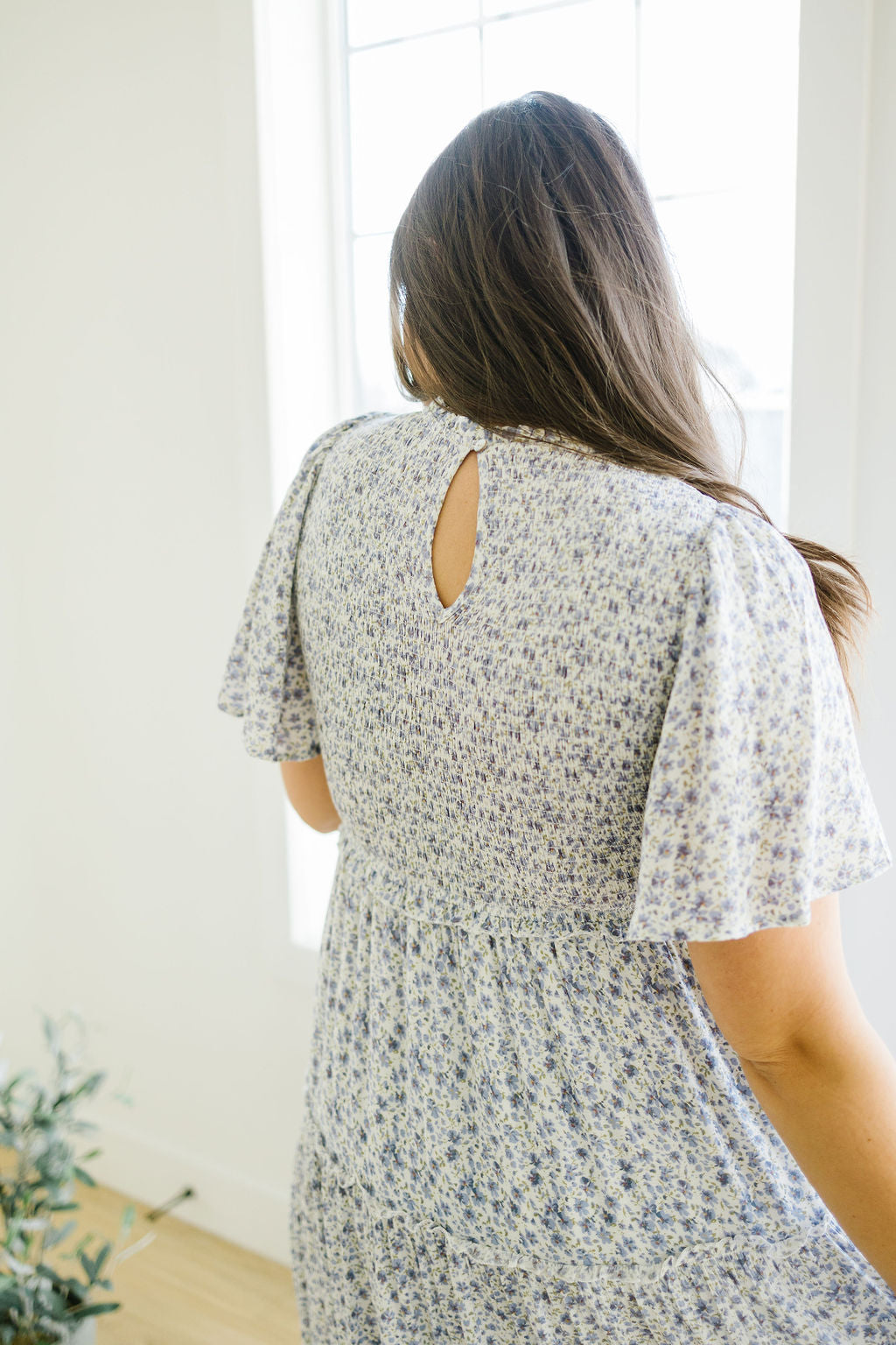 Haven Floral Midi Dress in Blue