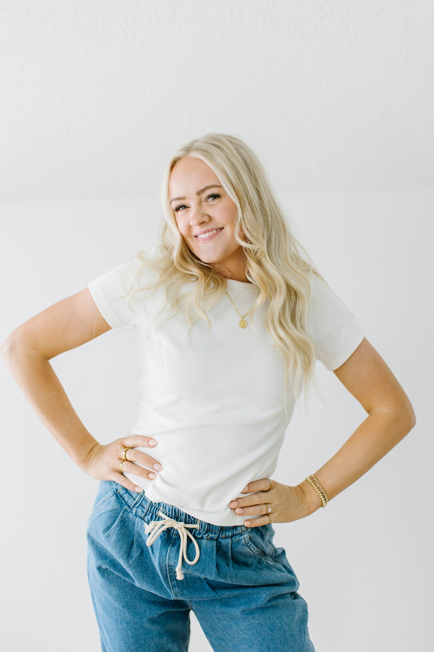 Basic Ribbed Tee - Lettie Boutique