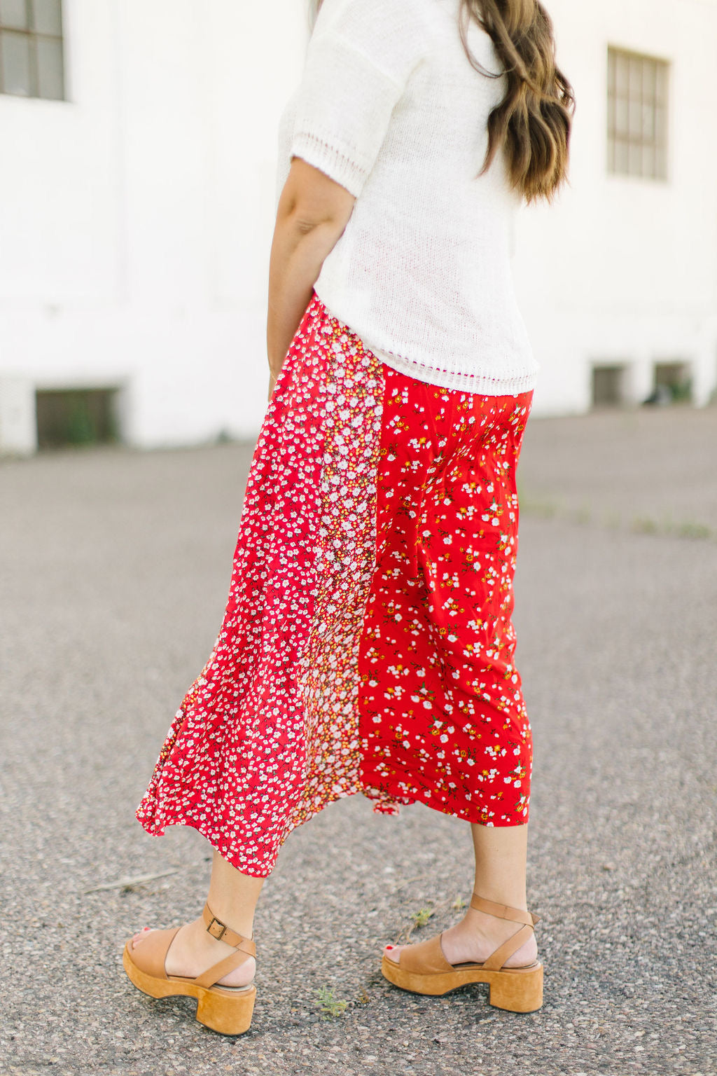 Wren Floral Skirt in Red - Lettie Boutique