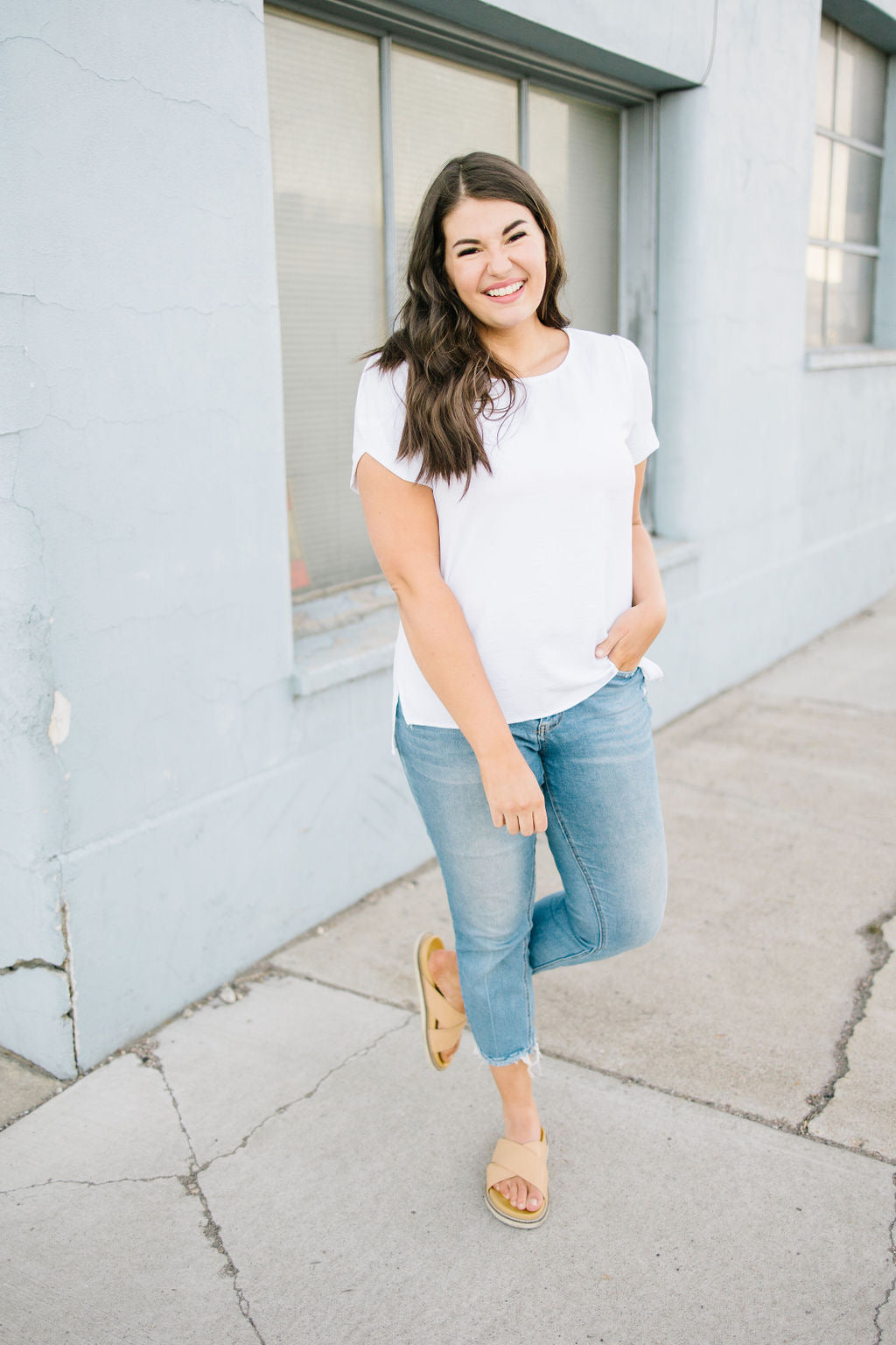 Cayne Detail Blouse in White Restock - Lettie Boutique