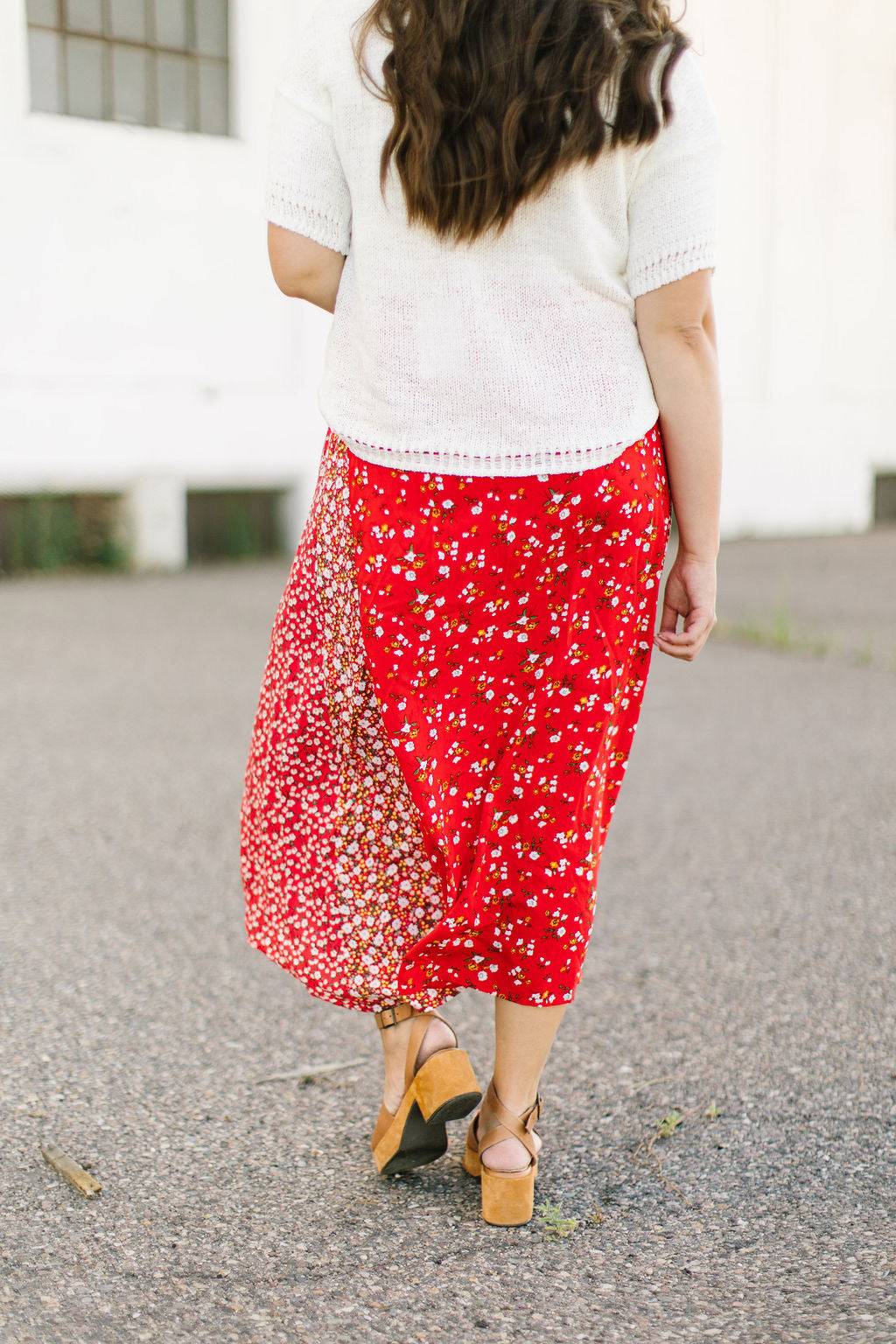 Wren Floral Skirt in Red - Lettie Boutique