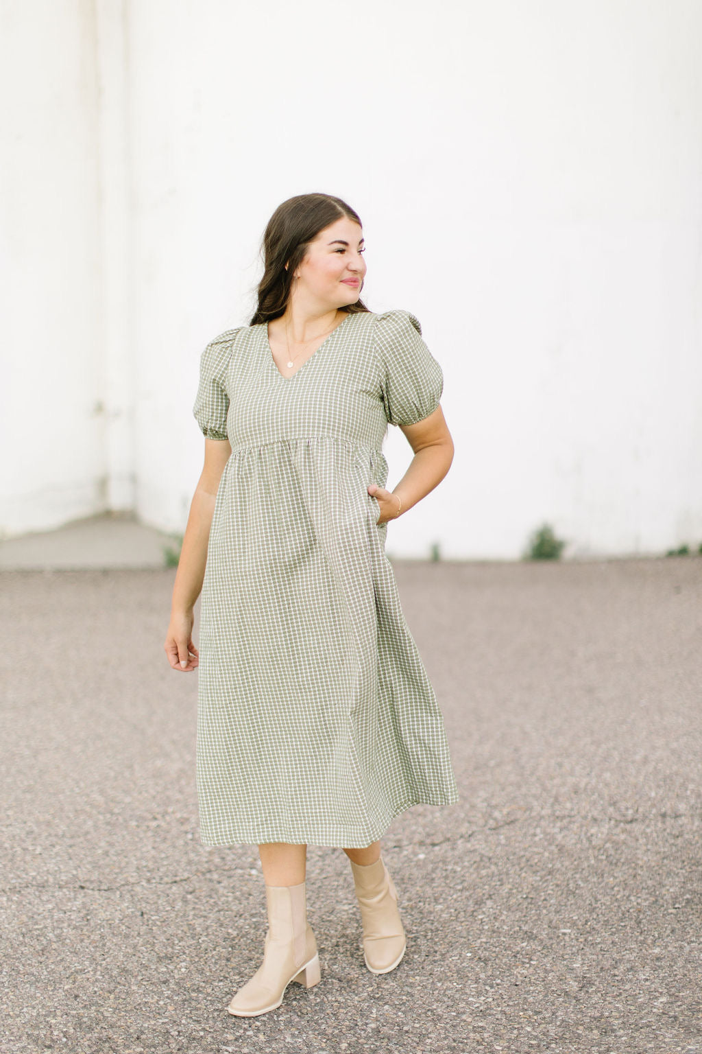 Nash Midi Dress in Olive