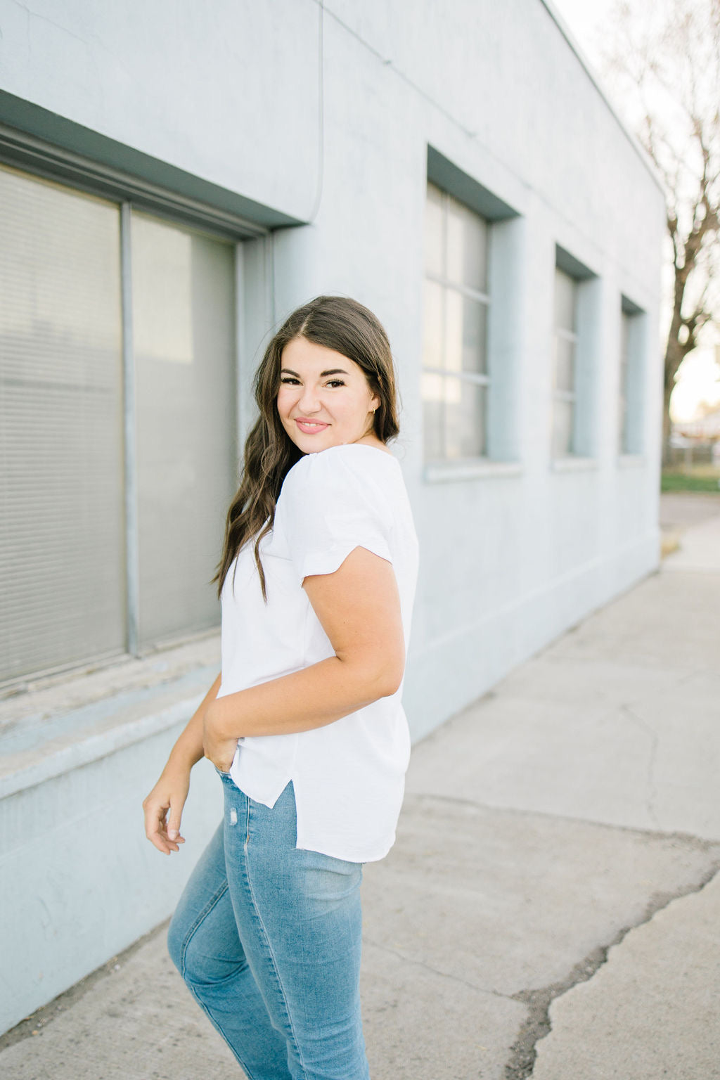 Cayne Detail Blouse in White Restock - Lettie Boutique