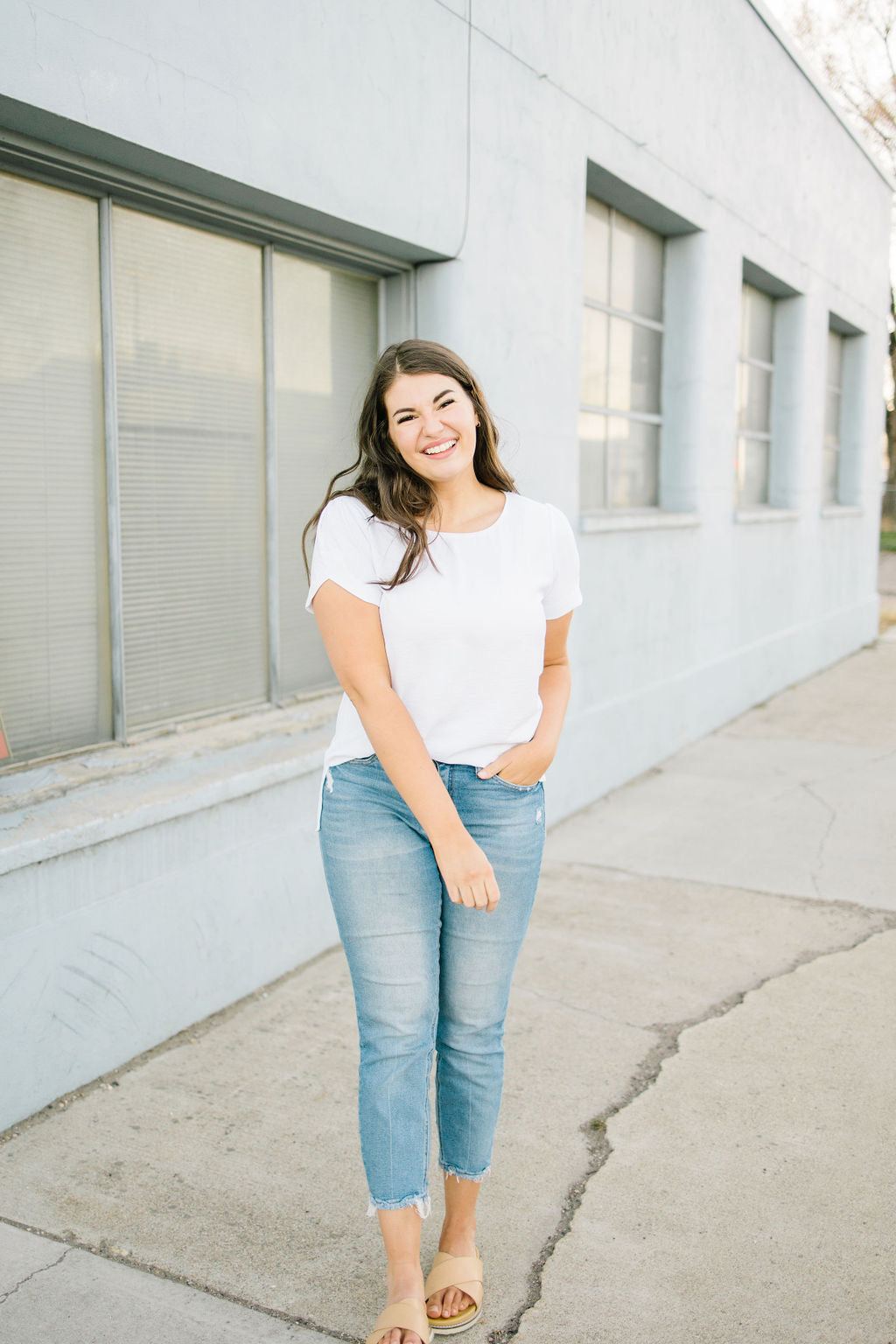 Cayne Detail Blouse in White Restock - Lettie Boutique