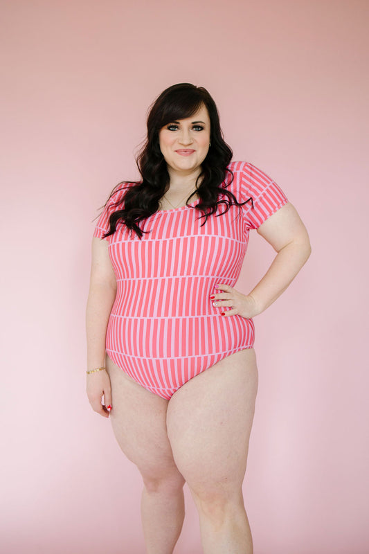 Santa Cruz Swimsuit in Pink Stripe