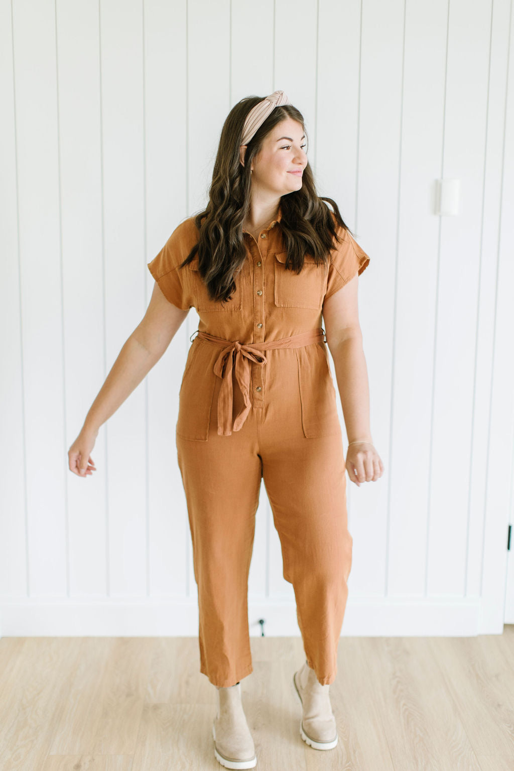 Tinsley Jumpsuit in Cognac