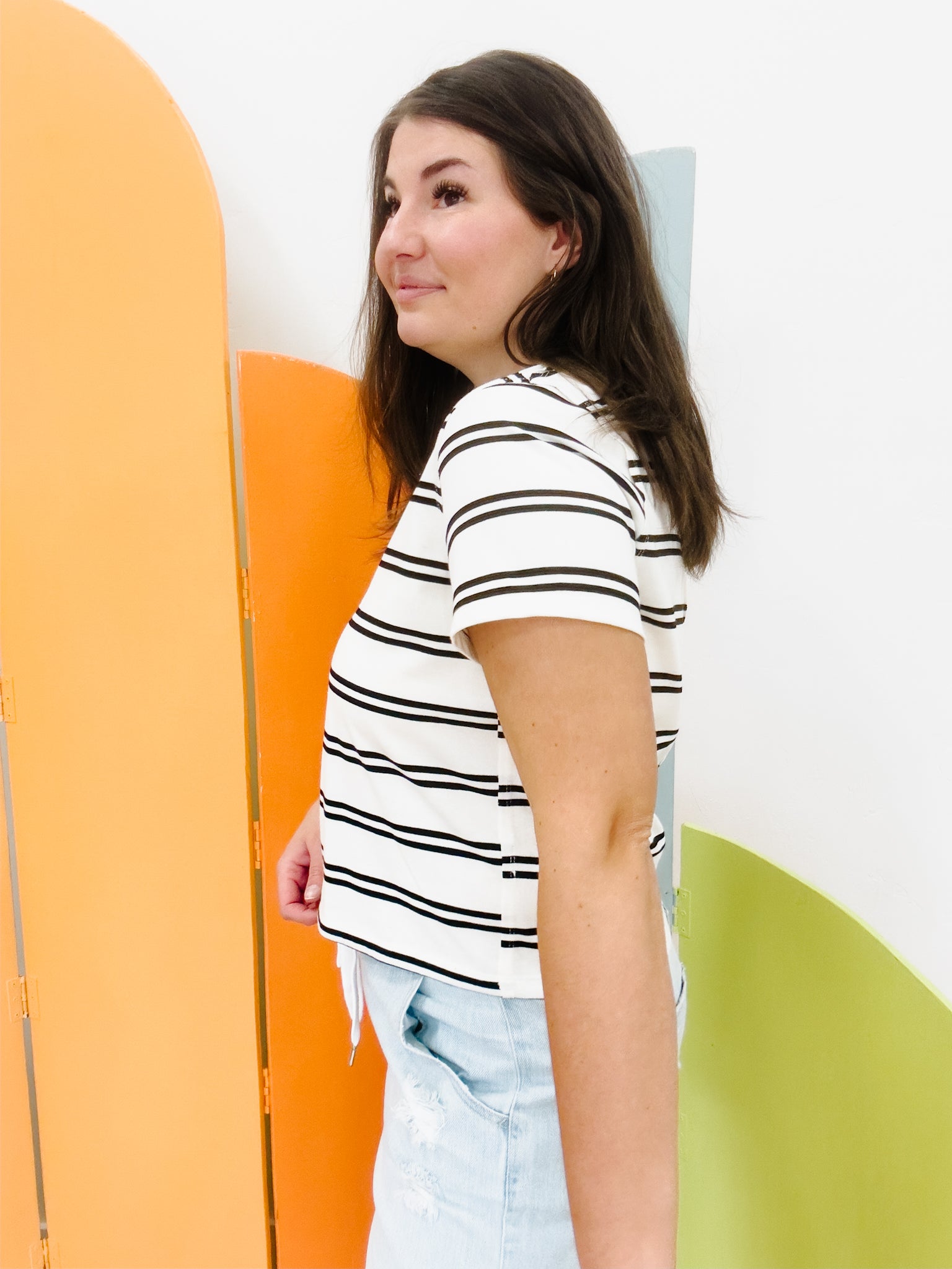 Billie Boxy Tee in White - Lettie Boutique