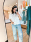Alina Short Sleeve Caridgan In Cream