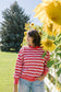 Lydia Striped Knit Top in Red