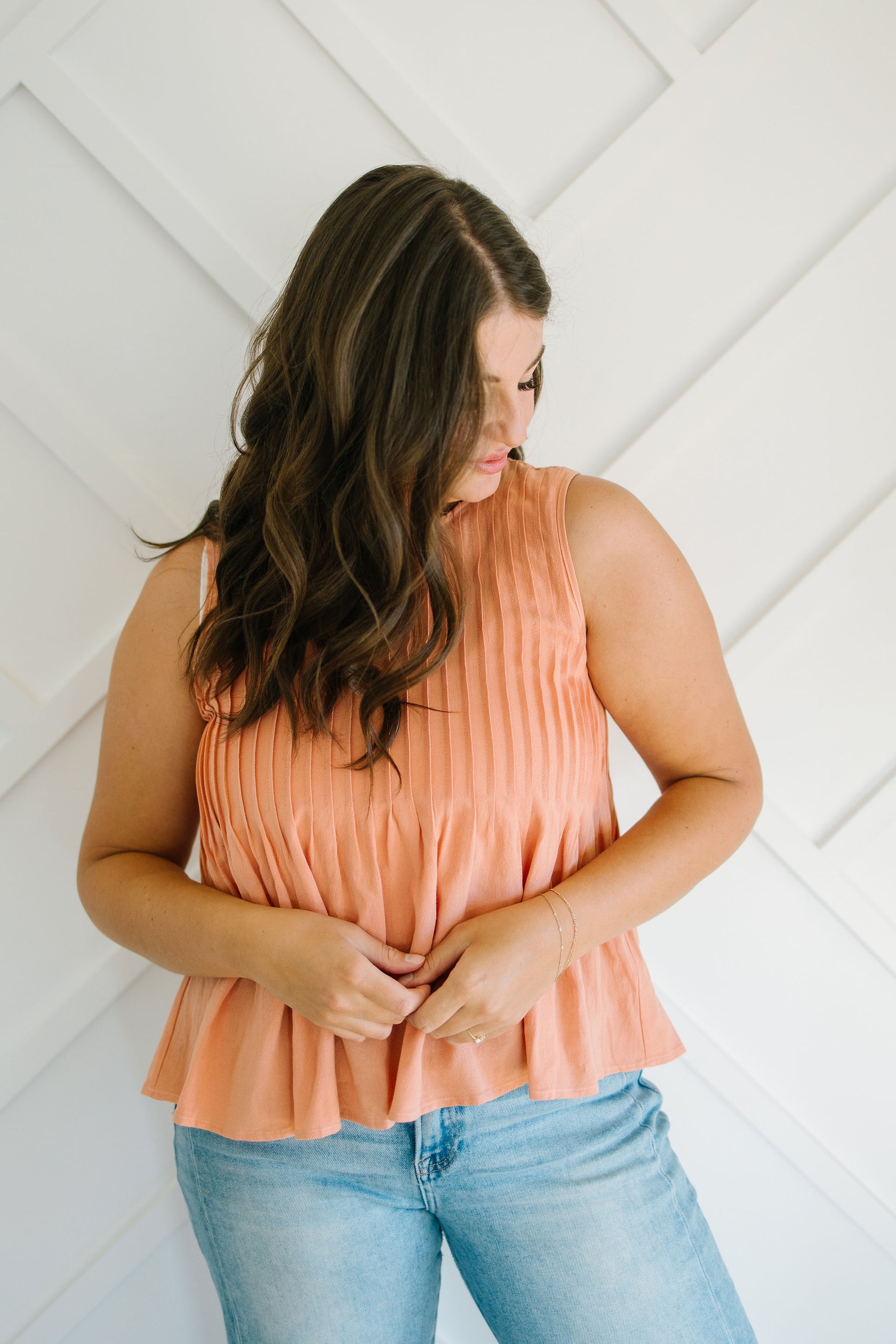 +Lark Pintuck Linen Tank - Lettie Boutique