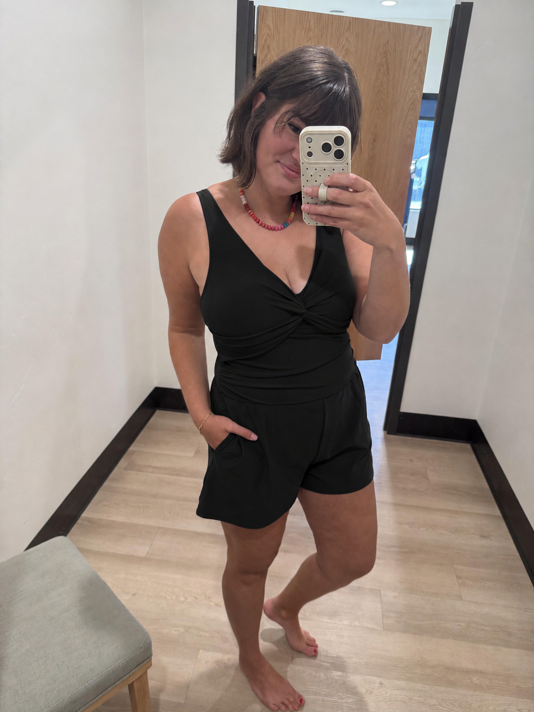 Munroe Swim Romper in Black