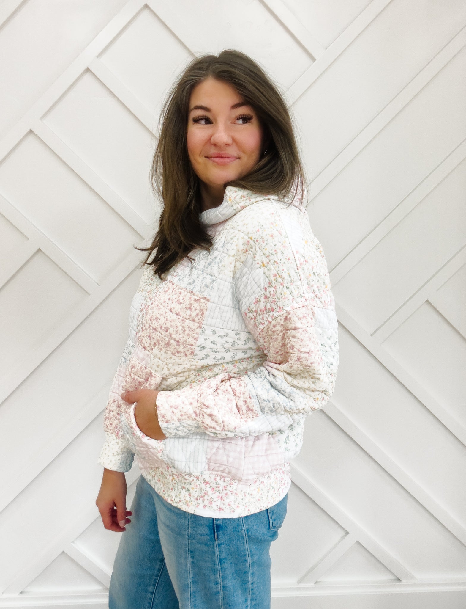 Laken Floral Quilted Hoodie - Lettie Boutique