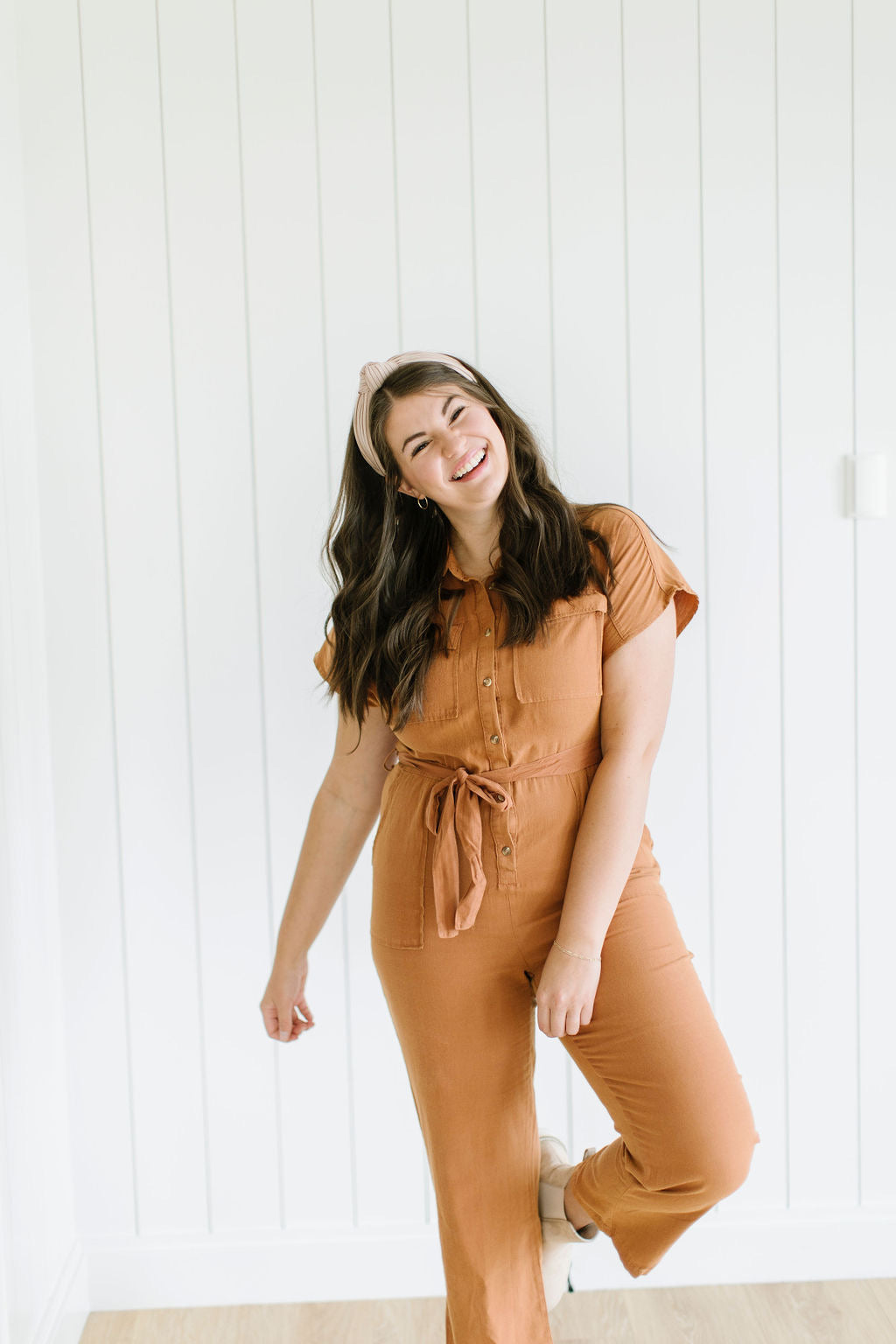 Tinsley Jumpsuit in Cognac