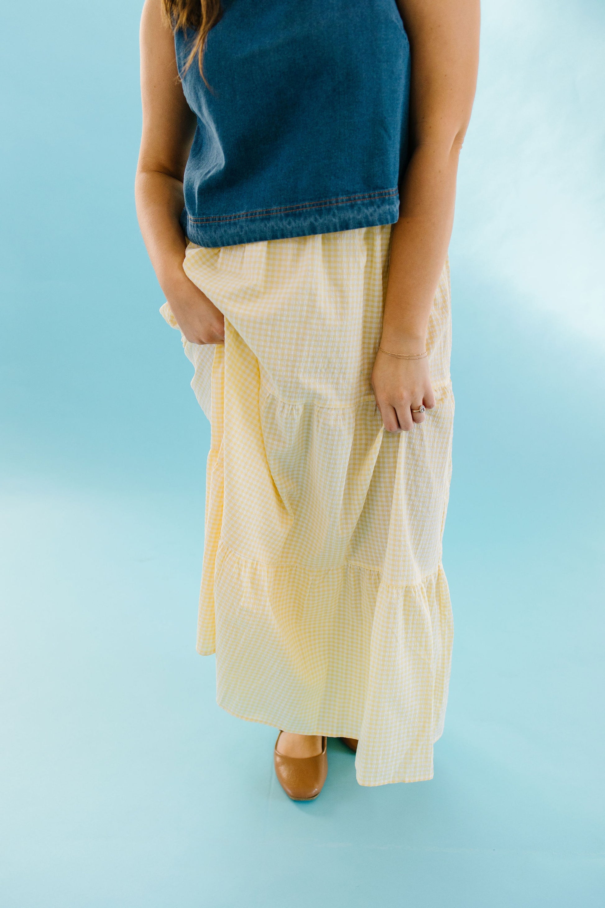 *Mimi Gingham Skirt in Yellow - Lettie Boutique