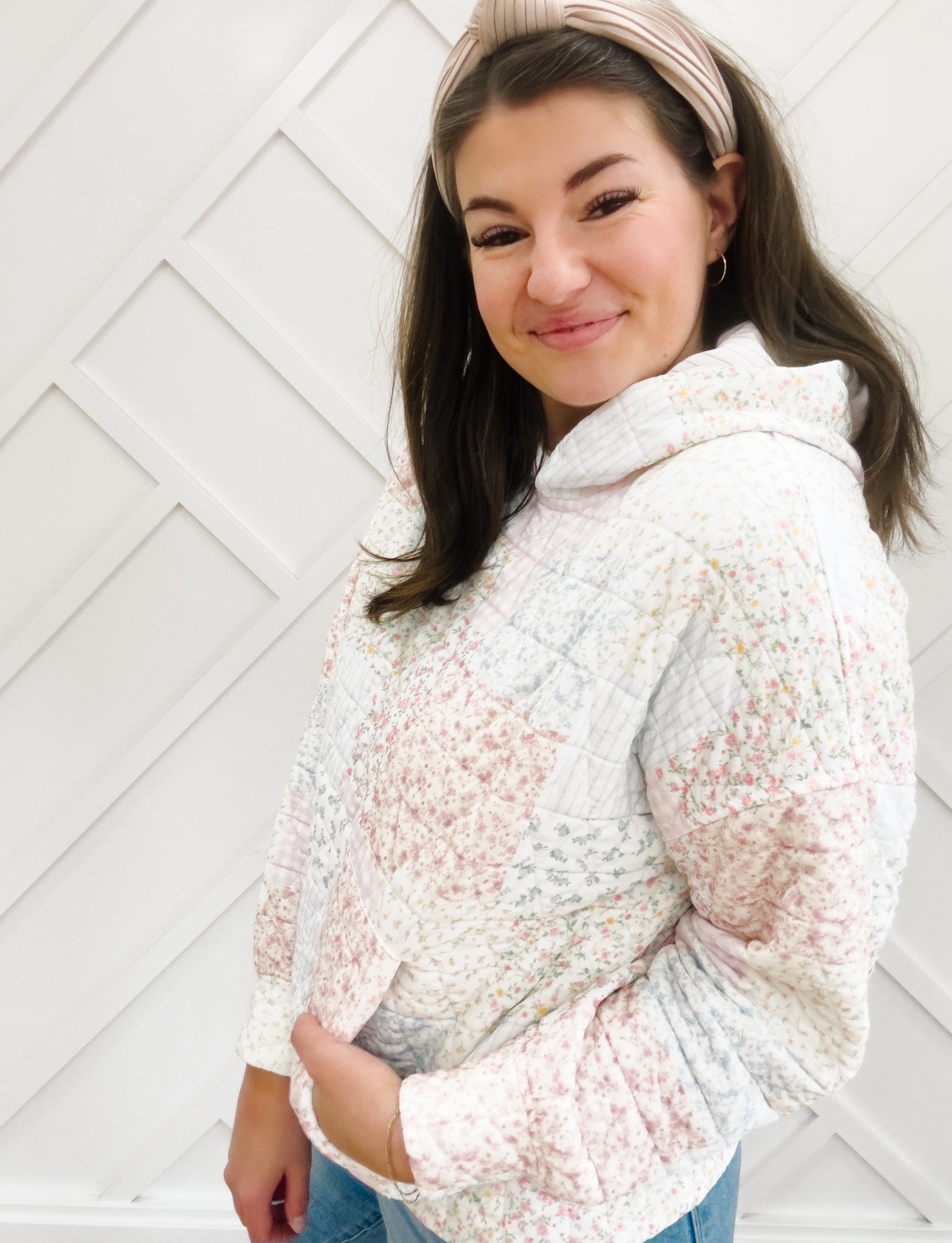 Laken Floral Quilted Hoodie - Lettie Boutique