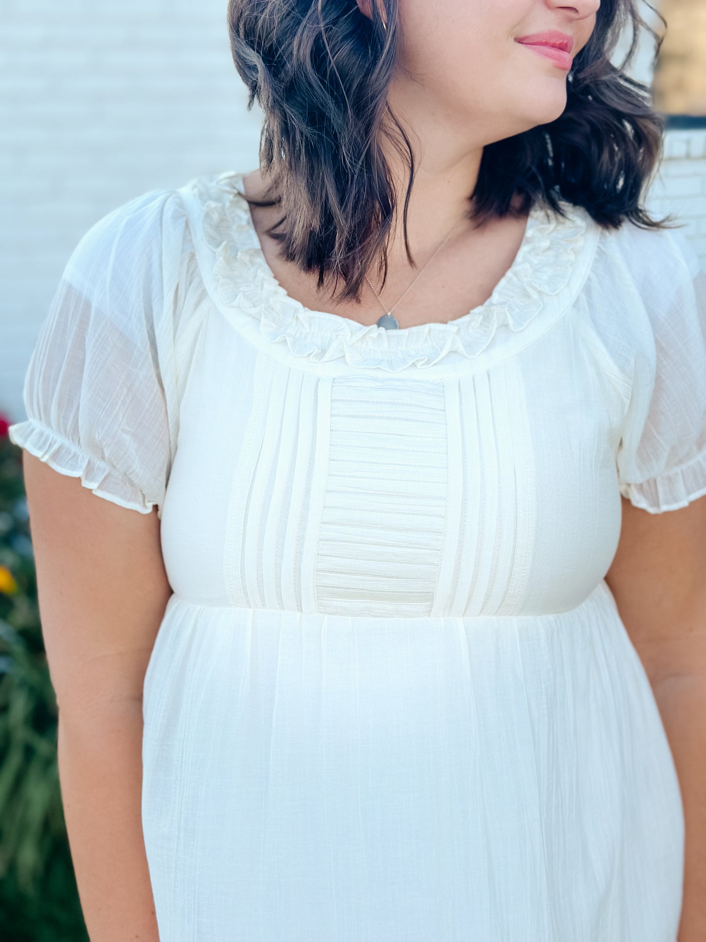 Raina Midi Dress in Cream