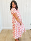 Raina Floral Midi Dress in Red