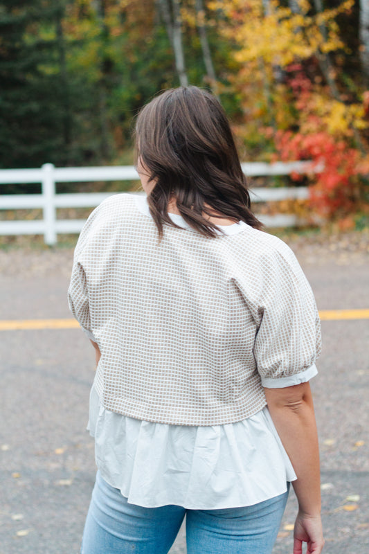 Camila Check Knit Top