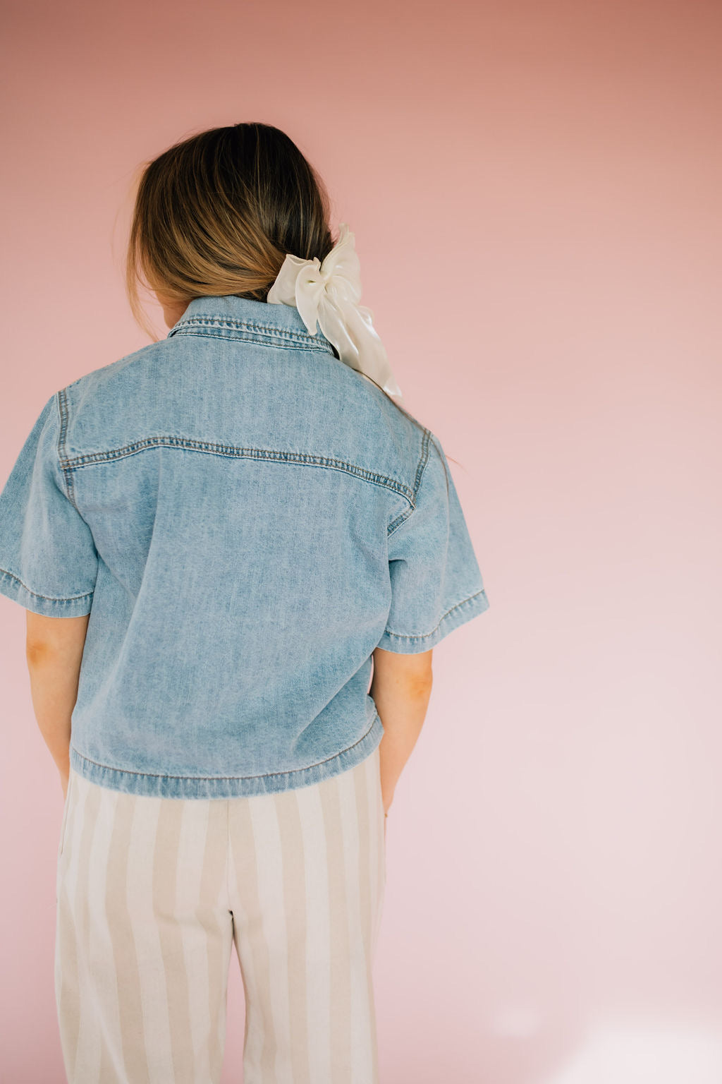 Elsie Denim Button-Up Top