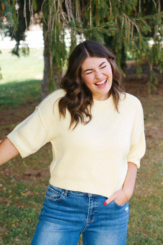 Shine Knit Sweater in Butter