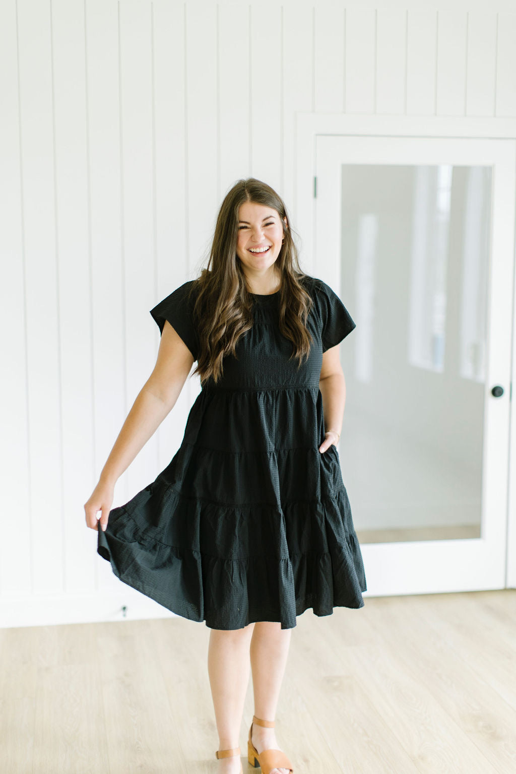 Alexi Midi Dress in Black