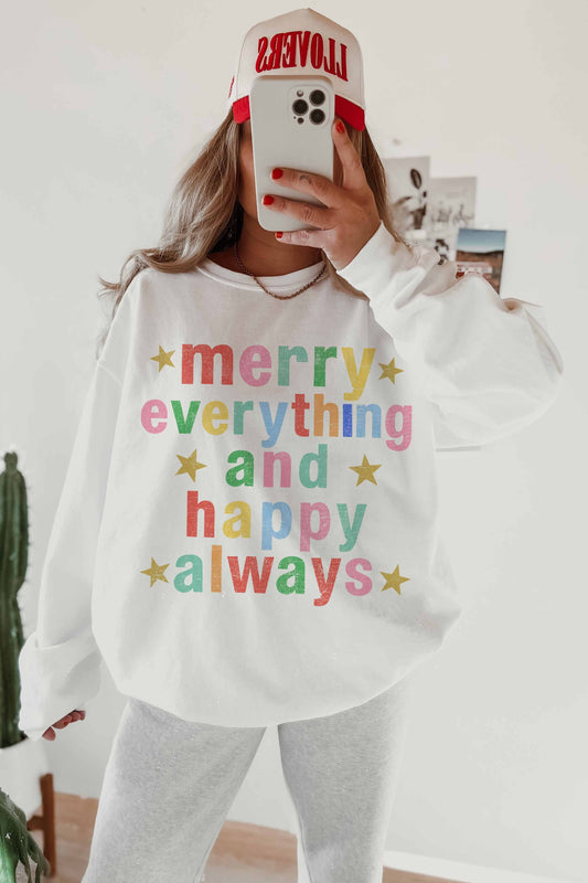 Merry Everything Graphic Pullover- PREORDER