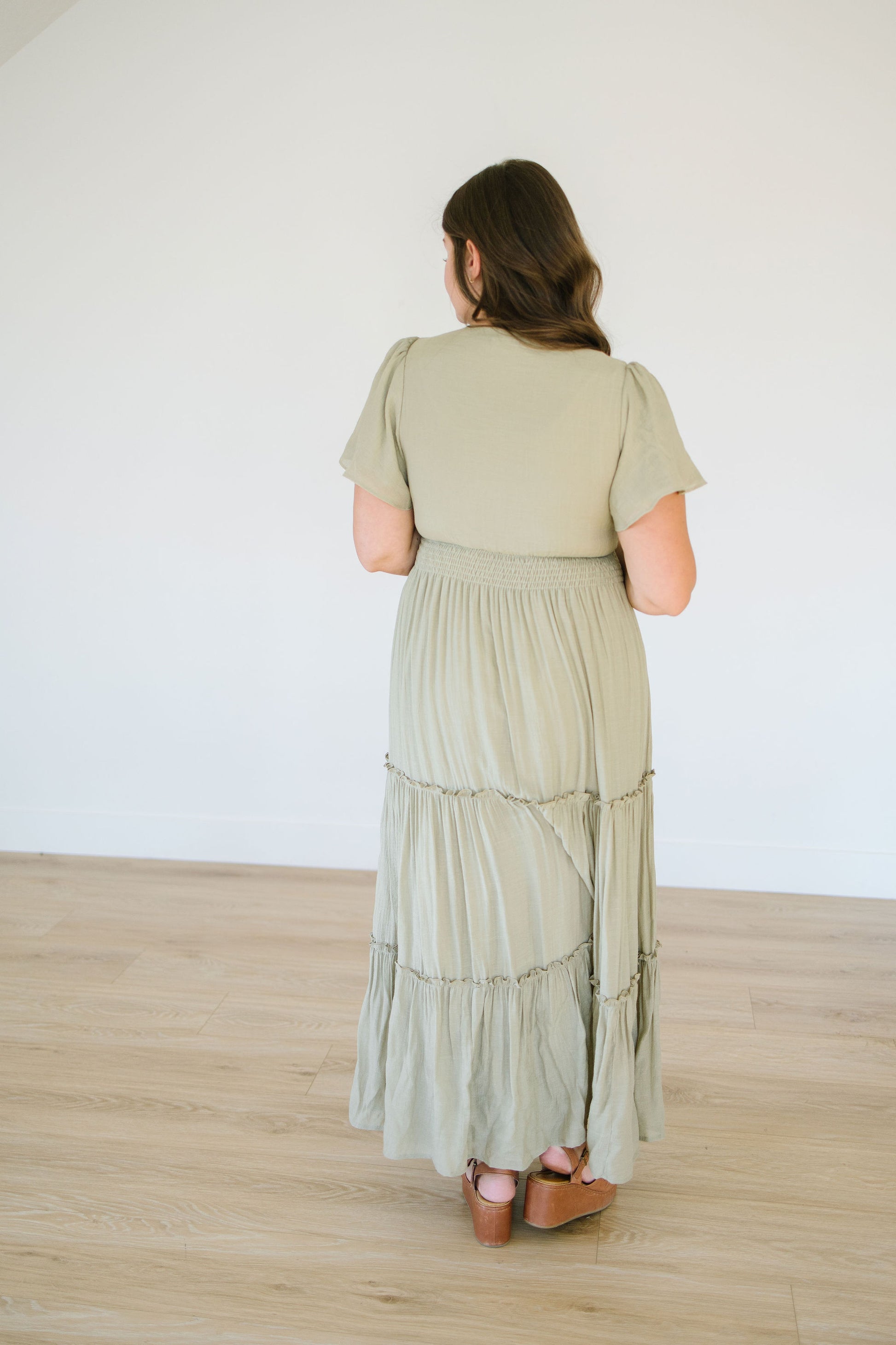 *Taylor Tiered Maxi Dress in Olive - Lettie Boutique