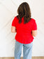 Marla Ruched Top in Red - Lettie Boutique
