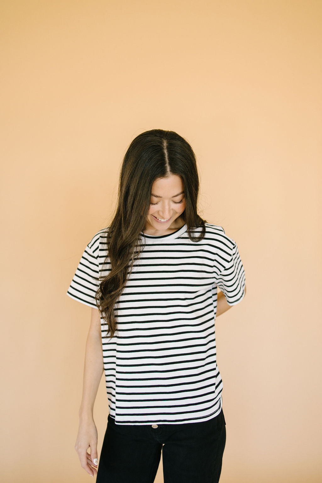 Holland Stripe Tee in White - Lettie Boutique