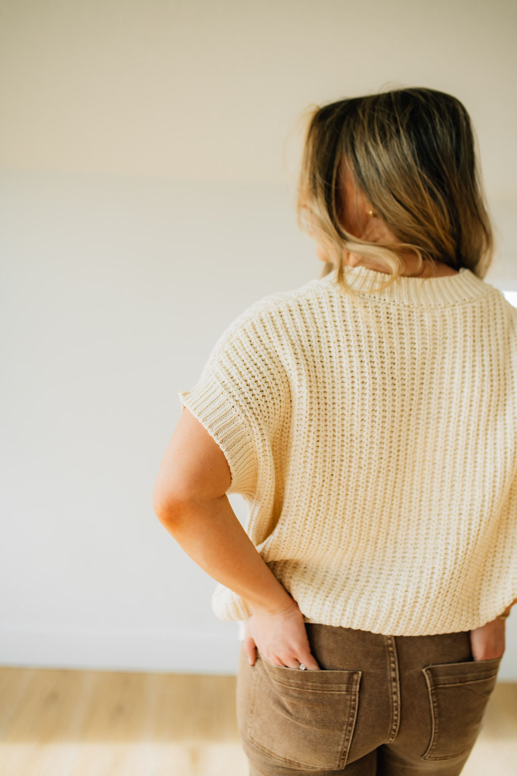 Aubrielle Sweater Top in Ivory